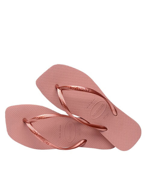 SLIM SQUARE Flip-Flops mit quadratischer Zehenpartie KROKUS / ROSE - Damenschuhe
