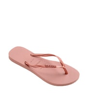 HAVAIANAS SLIM LOGO Flip Flops Krokusrose/goldenes Rouge - Damenschuhe - 2