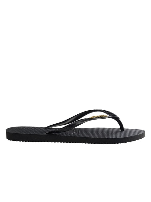 SLIM LOGO Flip Flops schwarzes Gold - Damenschuhe
