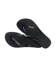 HAVAIANAS SLIM LOGO Flip Flops schwarzes Gold - Damenschuhe - 4