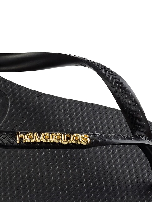 SLIM LOGO Flip Flops schwarzes Gold - Damenschuhe