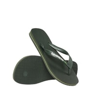 HAVAIANAS BRASIL LOGO Flip-Flops f&uuml;r Herren gr&uuml;ne Oliven/gr&uuml;ne Oliven - Schuhe Unisex - 5