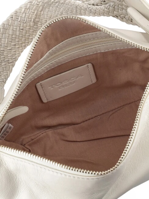 BEATRICE Ledertasche mit geflochtenem Griff Wei&szlig;es Elfenbein - Damentaschen