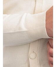 RICHMOND X LICONE Strickjacke mit V-Ausschnitt und Kn&ouml;pfen Knochenwei&szlig; - Herrenpullover - 4