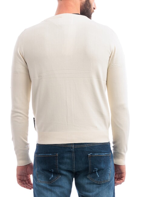 LICONE Strickjacke mit V-Ausschnitt und Kn&ouml;pfen Knochenwei&szlig; - Herrenpullover
