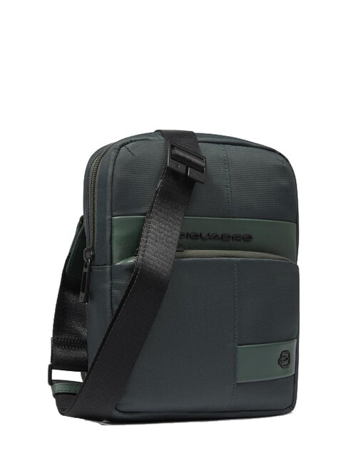 WOLLEM iPad Mini-Tasche aus Stoff und Leder GR&Uuml;N - Umh&auml;ngetaschen Herren