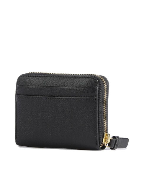 AMELIA Mini-Geldb&ouml;rse aus Leder mit Rundum-Rei&szlig;verschluss Schwarzes Gold - Brieftaschen Damen
