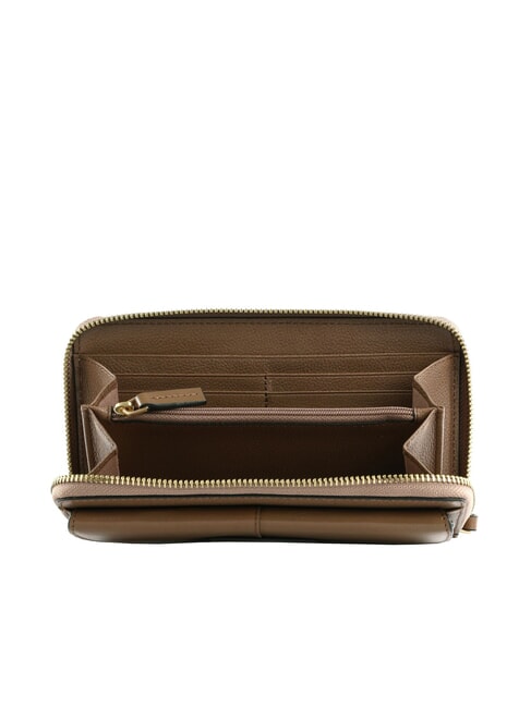 ELISABETTA Gro&szlig;e Lederbrieftasche mit Fach Auster Abb. Gold - Brieftaschen Damen