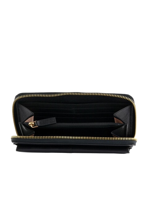 ELISABETTA Gro&szlig;e Lederbrieftasche mit Fach Schwarzes Gold - Brieftaschen Damen