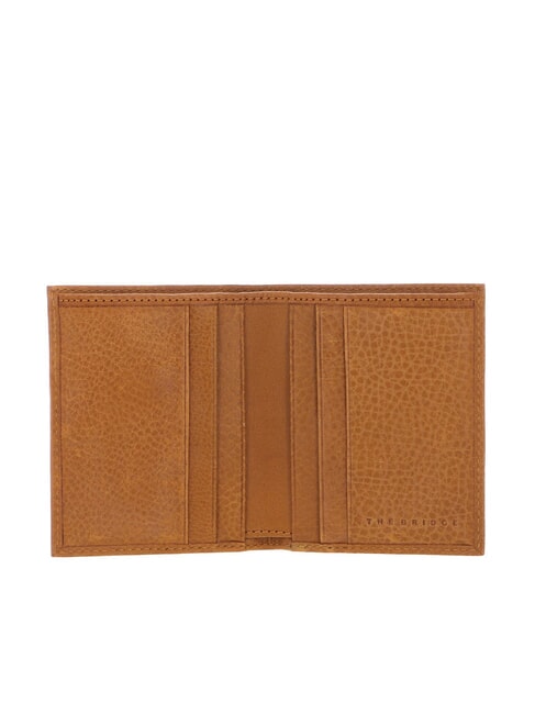 ETTORE Vertikales Kartenetui aus Leder Curry abb dunkles Ruthenium - Brieftaschen Herren