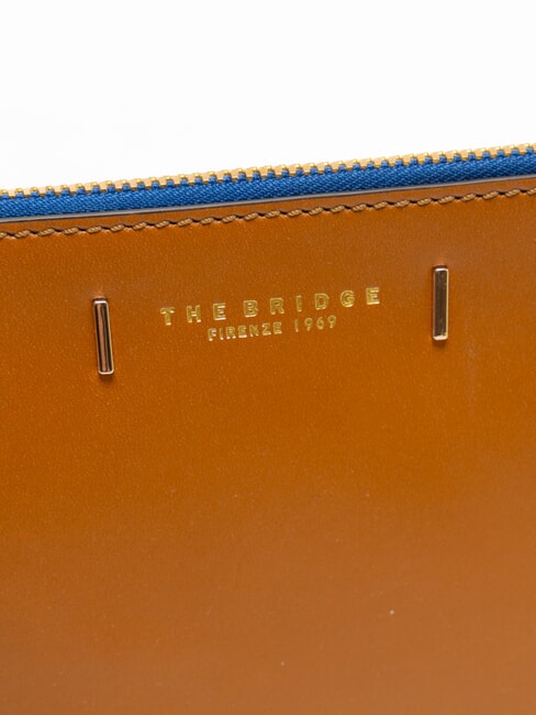 CHIARA Clutch aus Leder Cognac / Gold - Damentaschen