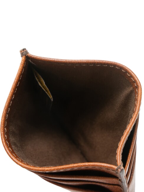 CESARE Flaches Kartenetui aus Leder Braun / Palladium - Brieftaschen Herren