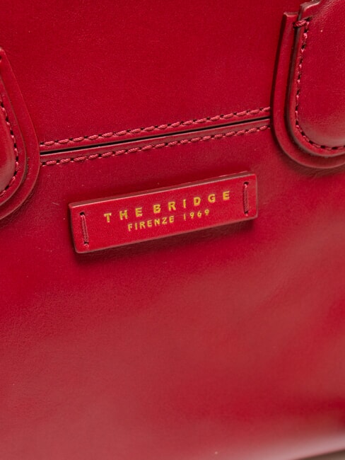 ELETTRA Lederhandtasche mit Schultergurt Beere Abb. Gold - Damentaschen