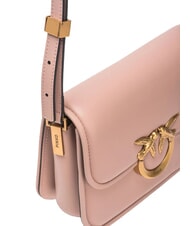 PINKO LOVE BOX Mini-Tasche aus Nappaleder mit &Uuml;berschlag Puder-Antikgold - Damentaschen - 3