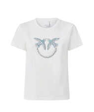PINKO QUENTIN T-Shirt mit Schmuckstein-Applikation wei&szlig;-schneewei&szlig; - T-Shirts und Tops f&uuml;r Damen - 4