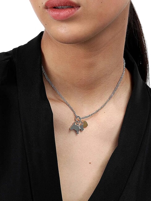 TALISMANI Stahlhalskette mit Kristallen STAHL - Halsketten