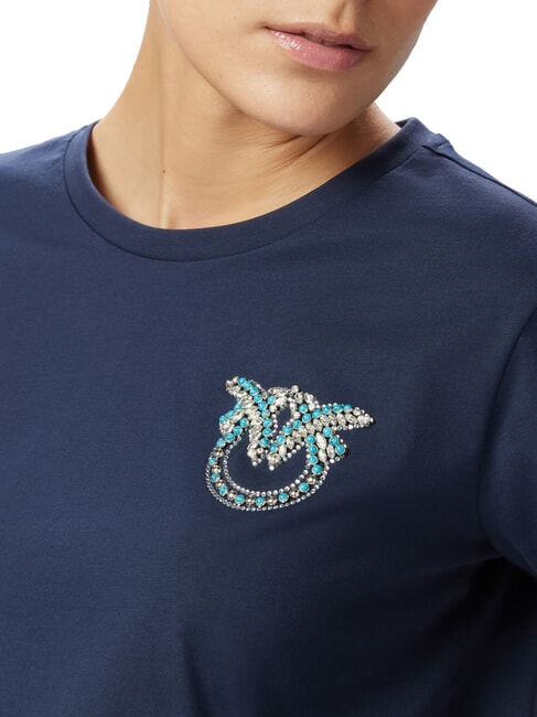 NAMBRONE  Baumwoll-T-Shirt blauer Abgrund - T-Shirts und Tops f&uuml;r Damen