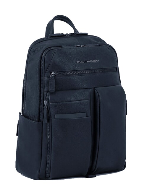 PAAVO Laptop-Rucksack 14", aus Leder Blau - PC-Rucks&auml;cke