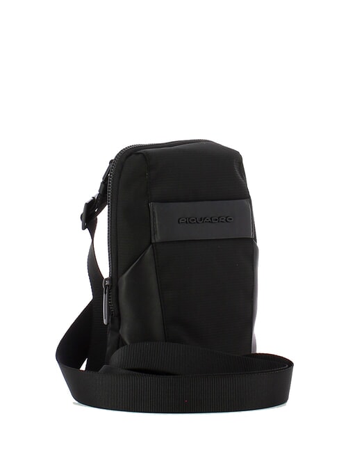 WOODY Tasche aus Leder und Stoff Schwarz - Umh&auml;ngetaschen Herren