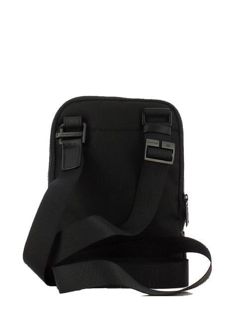 WOODY Tasche aus Leder und Stoff Schwarz - Umh&auml;ngetaschen Herren