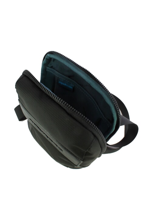 WOODY Tasche aus Leder und Stoff Schwarz - Umh&auml;ngetaschen Herren