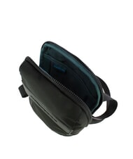 PIQUADRO WOODY Tasche aus Leder und Stoff Schwarz - Umh&auml;ngetaschen Herren - 4