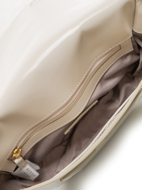 KORA Ledertasche mit &Uuml;berschlag Wei&szlig;es Elfenbein - Damentaschen