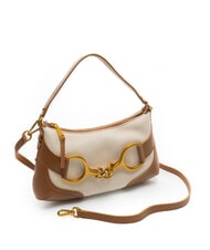 TOSCA BLU CECILIA Canvas-Umh&auml;ngetasche mit Schultergurt LEDER - Damentaschen - 3