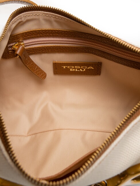 CECILIA Canvas-Umh&auml;ngetasche mit Schultergurt LEDER - Damentaschen