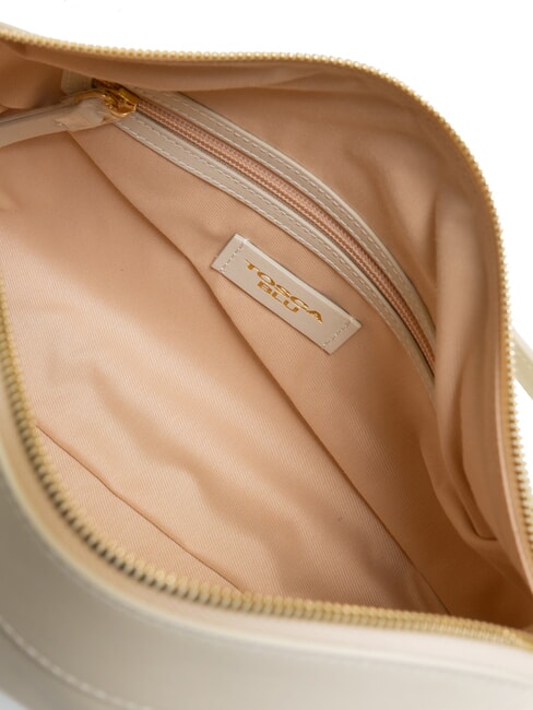 ANGIE Umh&auml;ngetasche aus Leder Wei&szlig;es Elfenbein - Damentaschen