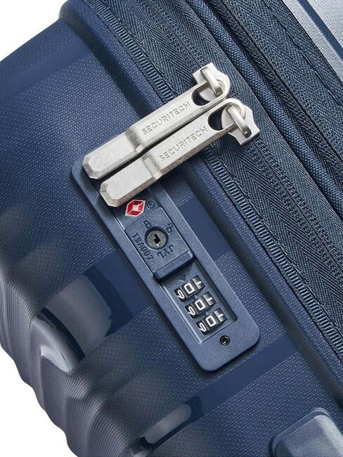 SECURITECH DUNE Gro&szlig;er erweiterbarer Trolley Blau - Harte Trolleys