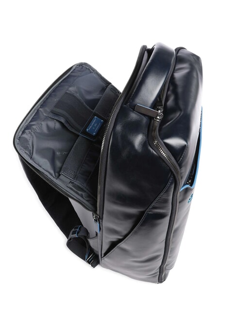 BLUE SQUARE Lederrucksack f&uuml;r 15,6-Zoll-Laptop Blau - PC-Rucks&auml;cke