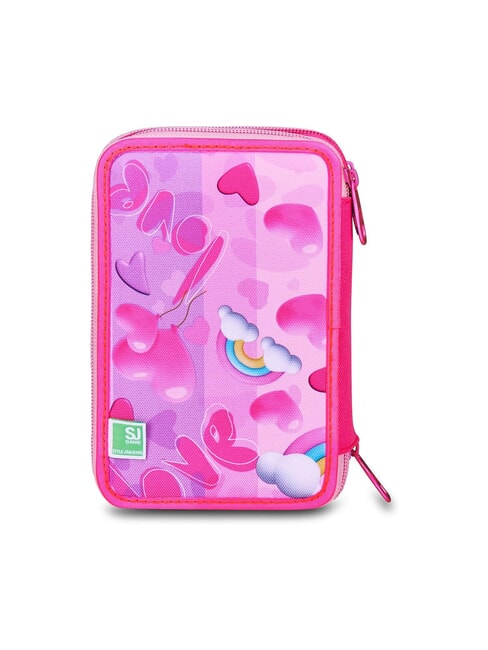 FLYUNICORN GIRL Federm&auml;ppchen mit 3 Rei&szlig;verschl&uuml;ssen, komplett mit Schulset fuchsiafluo - Etuis und Zubeh&ouml;r