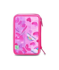SJGANG FLYUNICORN GIRL Federm&auml;ppchen mit 3 Rei&szlig;verschl&uuml;ssen, komplett mit Schulset fuchsiafluo - Etuis und Zubeh&ouml;r - 7