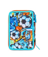SJGANG TINYPATCH BOY Federm&auml;ppchen mit 3 Rei&szlig;verschl&uuml;ssen, komplett mit Schulset leuchtendes T&uuml;rkis - Etuis und Zubeh&ouml;r - 7