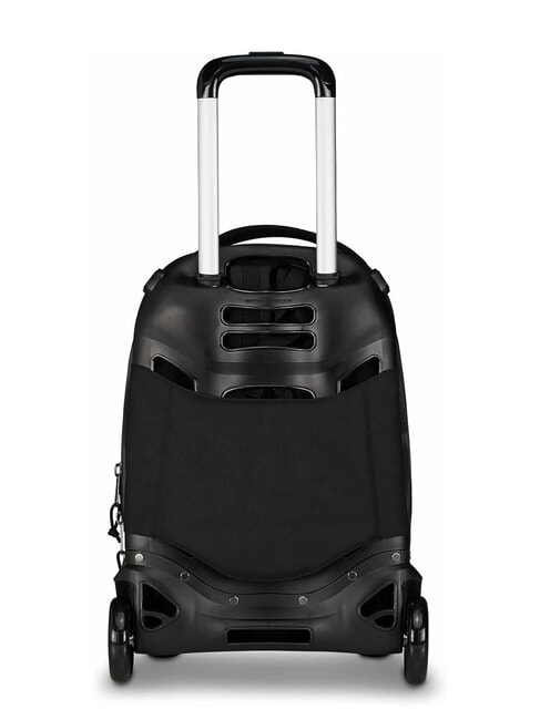 PLUG FANTASY Abnehmbarer Trolley-Rucksack, Laptop-Halterung geb&uuml;rstetes Schwarz - Rucks&auml;cke mit Trolleyfunktion