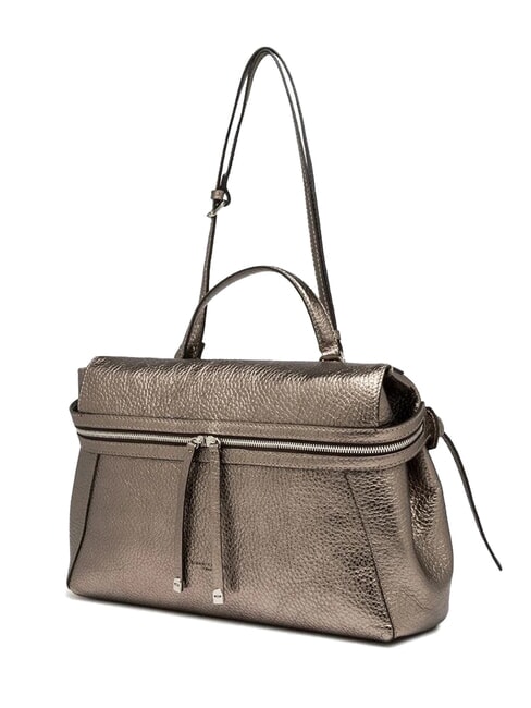 GILDA Schultertasche aus geh&auml;mmertem Leder Zinn - Damentaschen