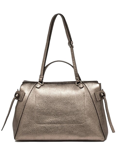 GILDA Schultertasche aus geh&auml;mmertem Leder Zinn - Damentaschen