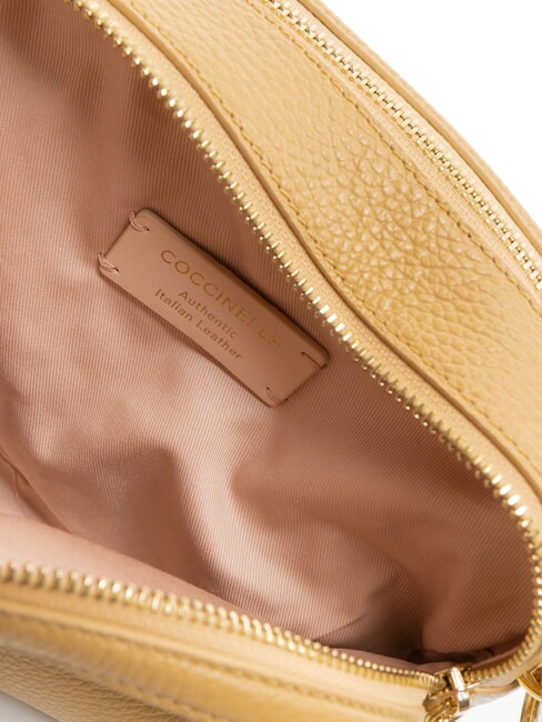 ALPHA Kameratasche aus geh&auml;mmertem Leder frisches Beige - Damentaschen