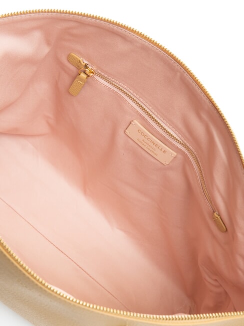 ALPHA Einkaufstasche aus geh&auml;mmertem Leder frisches Beige - Damentaschen