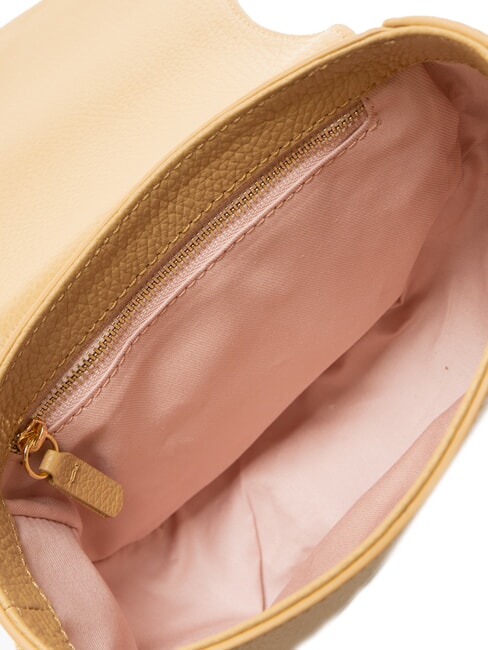 ALPHA Mini-Umh&auml;ngetasche aus geh&auml;mmertem Leder frisches Beige - Damentaschen