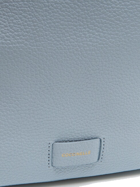 VOILE Mini-Rucksack aus geh&auml;mmertem Leder Nebelblau - Damentaschen