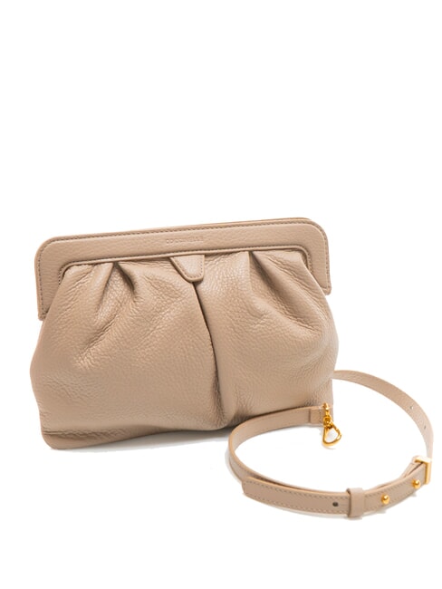 DILETTA SOFT Clutch aus geh&auml;mmertem Leder Puderrosa - Damentaschen