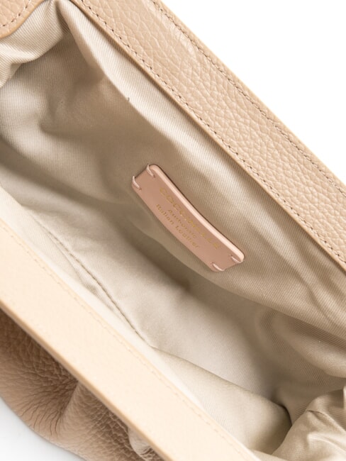 DILETTA SOFT Clutch aus geh&auml;mmertem Leder Puderrosa - Damentaschen