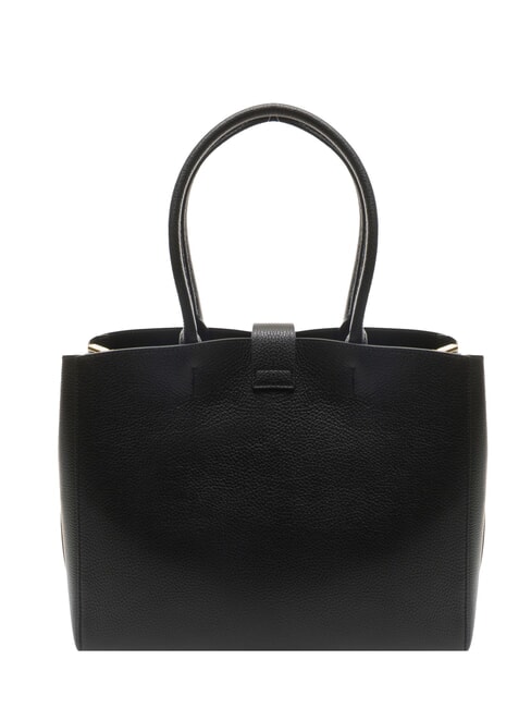 ALBA Schultertasche aus geh&auml;mmertem Leder Schwarz - Damentaschen