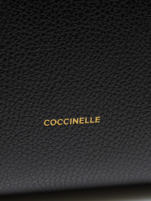 KLICHE Handtasche aus geh&auml;mmertem Leder Schwarz - Damentaschen