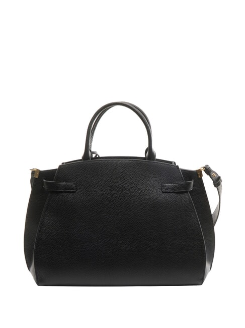 KLICHE Handtasche aus geh&auml;mmertem Leder Schwarz - Damentaschen