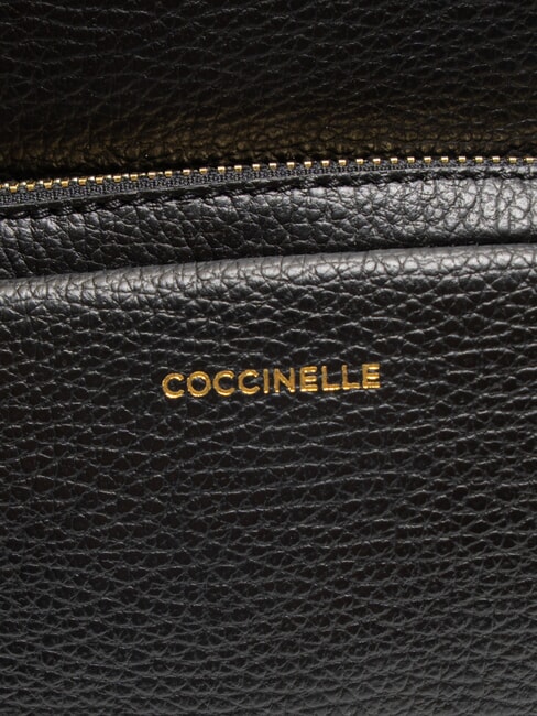 JEN Rucksack aus geh&auml;mmertem Leder Schwarz - Damentaschen