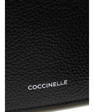 COCCINELLE ARIES Schultertasche aus geh&auml;mmertem Leder Schwarz - Damentaschen - 5