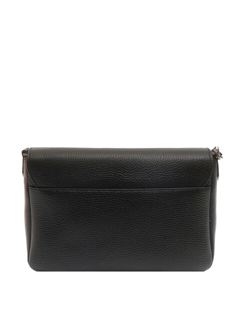 ARIES Schultertasche aus geh&auml;mmertem Leder Schwarz - Damentaschen